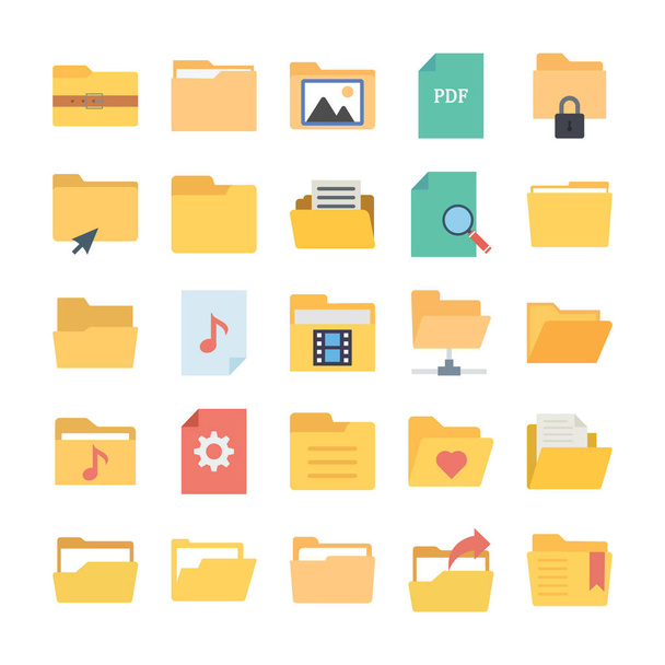 Folder Ikona zestaw każda ikona śpiewać może łatwo modyfikować lub edytować - Wektor, obraz