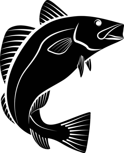 silueta de pez de bacalao - ilustración vectorial - Vector, imagen