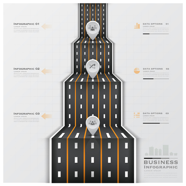 Road And Street Traffic Sign Business Infographic - Vetor, Imagem