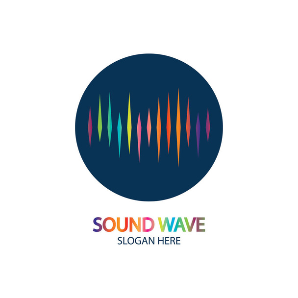 Ηχητικό κύμα. Πολύχρωμα ηχητικά κύματα για πάρτι, DJ, παμπ, κλαμπ, ντίσκο. Τεχνολογία ισοσταθμιστή ήχου. απεικόνιση - Διάνυσμα, εικόνα