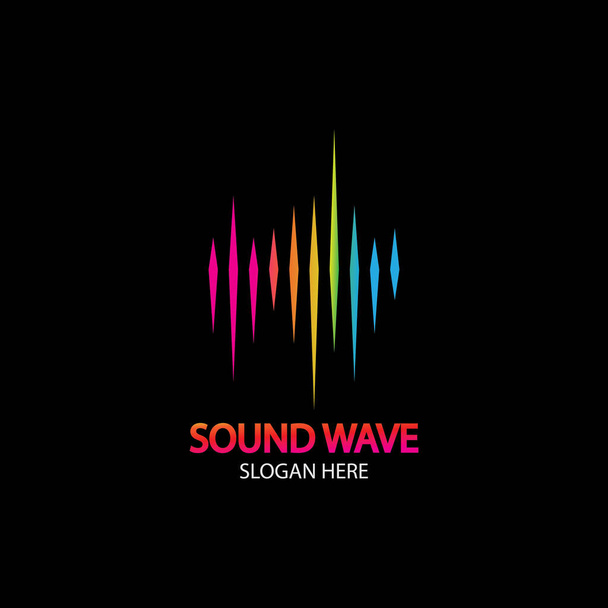 Sonido Wave. Coloridas ondas sonoras para fiestas, DJ, pub, clubs, discotecas. Tecnología de ecualizador de audio. ilustración - Vector, imagen
