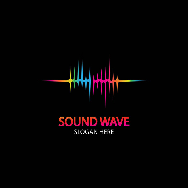 Ηχητικό κύμα. Πολύχρωμα ηχητικά κύματα για πάρτι, DJ, παμπ, κλαμπ, ντίσκο. Τεχνολογία ισοσταθμιστή ήχου. απεικόνιση - Διάνυσμα, εικόνα