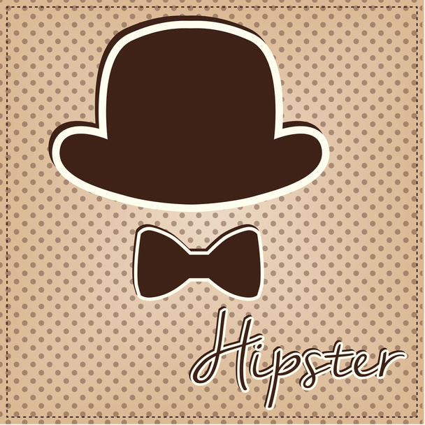 Bowler hat and bow tie - Vector, Image