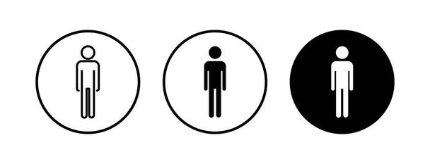 Man Icon Vektor. Toilettenschild. Mann Toilette Zeichen Vektor. Männliche Ikone - Vektor, Bild