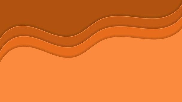 Beautiful orange background in the form of smooth waves. - Вектор, зображення