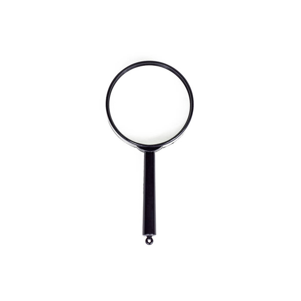Black magnifying glass isolated on white background. - Photo, Image