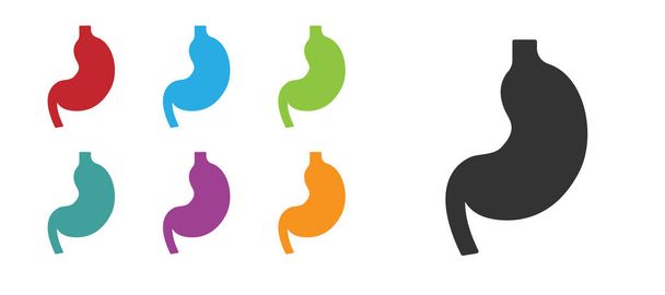 Black Human stomach icon isolated on white background. Set icons colorful. Vector. - Вектор, зображення