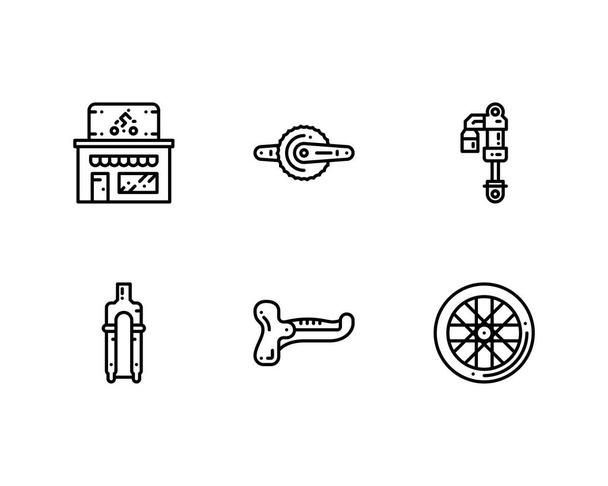 zestaw ikon sklepu rowerowego, wektor  - Wektor, obraz