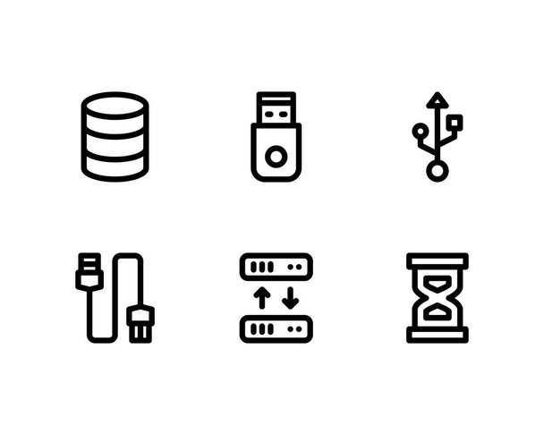 Conjunto de iconos de disco duro externo, vector  - Vector, imagen