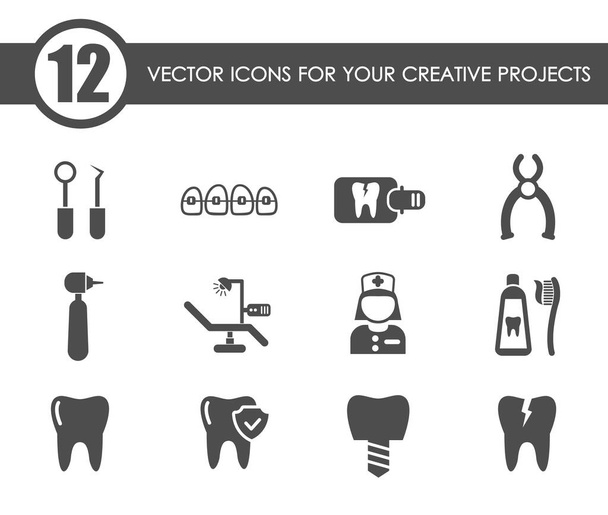 iconos vectores dentales - Vector, Imagen