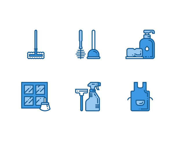  Início Conjunto de ícone de serviço de limpeza. ilustração vetorial - Vetor, Imagem