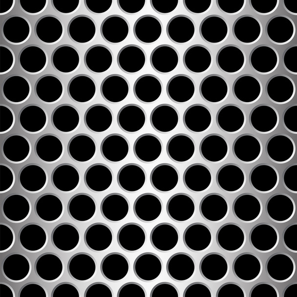 Aluminium seamless pattern wit round holes - Vector, Image