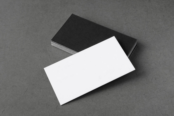 Business cards blank. Mockup on gray background. Copy space for text. - Φωτογραφία, εικόνα