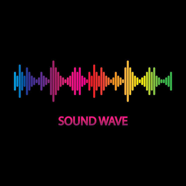 Zvuková vlna. Barevné zvukové vlny pro párty, DJ, hospodu, kluby, diskotéky. Technologie vyrovnávače zvuku. ilustrace - Vektor, obrázek