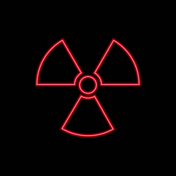 Neon Radiation vector icono. Signo radioactivo de advertencia símbolo de peligro. - Vector, imagen