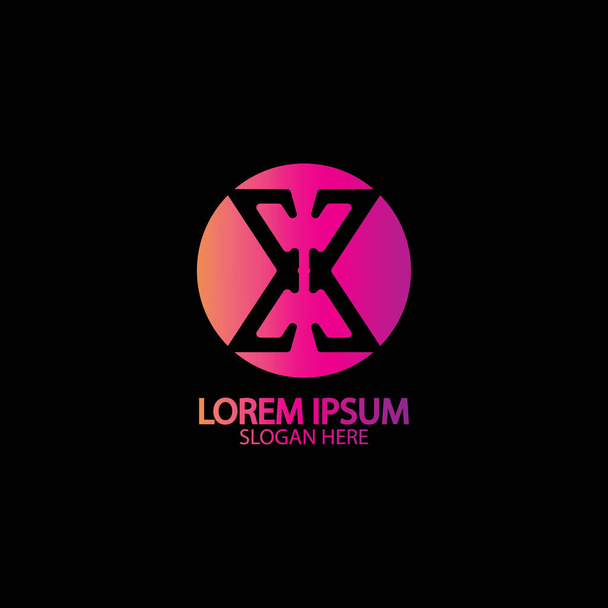X Letter Logo Template vector icon illustration design - Vector, Image
