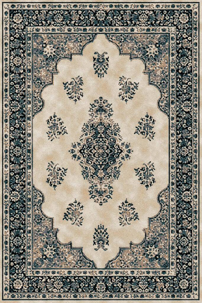 Teppich-Badematte und Ethno-Muster im Boho-Stil mit beunruhigender Textur und Wirkung - Foto, Bild