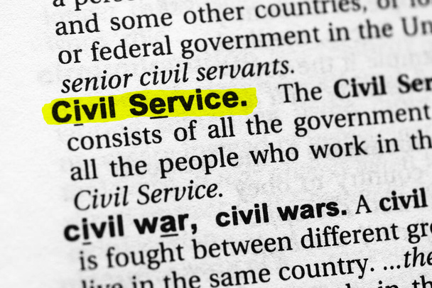 Highlighted word civil service concept and meaning. - Photo, Image