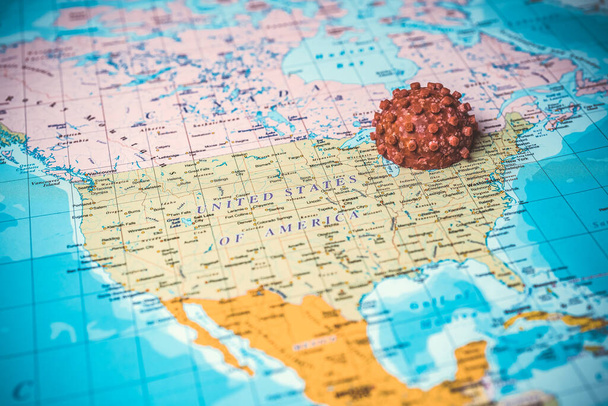 USA na pozadí koronavirové mapy - Fotografie, Obrázek
