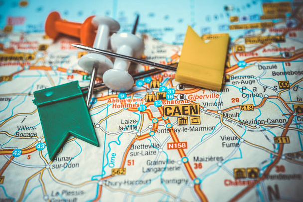 Caen auf der Europakarte - Foto, Bild