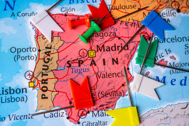 España en el mapa de Europa - Foto, imagen