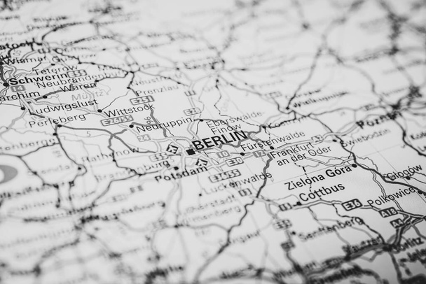 Berlín na mapě Evropy - Fotografie, Obrázek