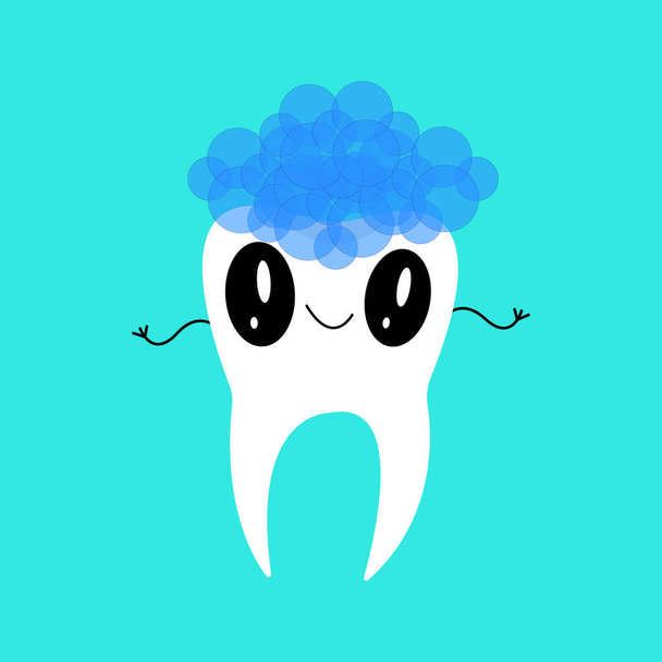 мультяшний персонаж щасливого зуба з зубною пастою, Векторні ілюстрації
 - Вектор, зображення