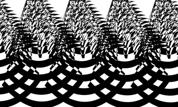 Чорно-білий абстрактний ребристий фон в стилі поп-арту, шпалери для дизайну гіпнотичної концепції творчий
 - Вектор, зображення