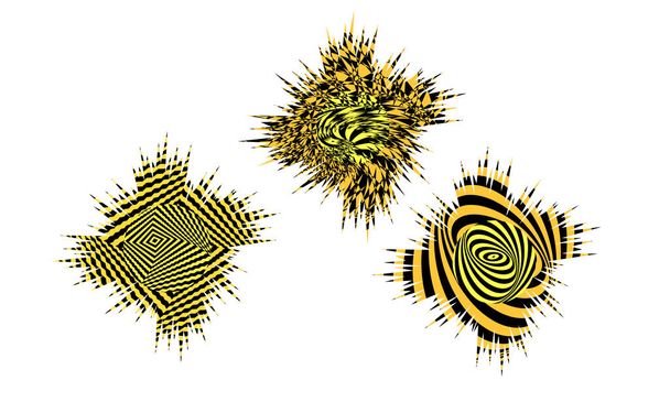 白い背景に独立した催眠パターンの黄色いシミのベクトル図  - ベクター画像