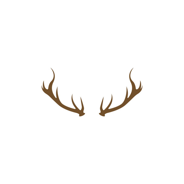 Geyik Boynuzları Logo Şablonu Çizim Tasarımı. - Vektör, Görsel