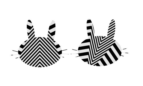 απεικόνιση των γατών με αφηρημένη ραβδώσεις υπνωτικά μοτίβα στο ύφος της ποπ τέχνης - Διάνυσμα, εικόνα