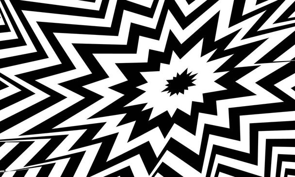 Bianco e nero astratto a coste sfondo in stile pop art, carta da parati per il design concetto ipnotico creativo - Vettoriali, immagini