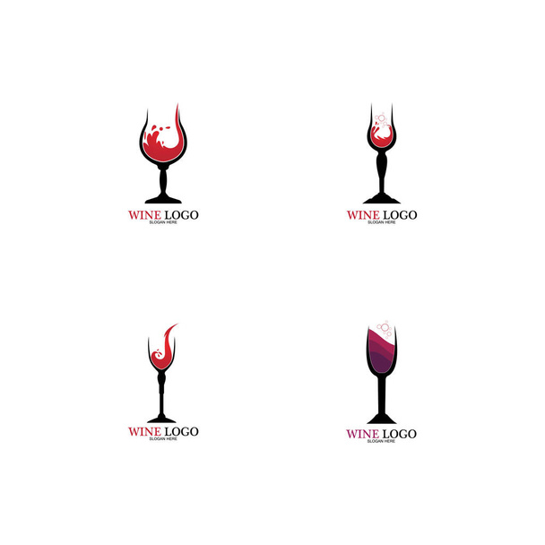 Design do logotipo do vinho template.vector ilustração do ícone-vetor - Vetor, Imagem