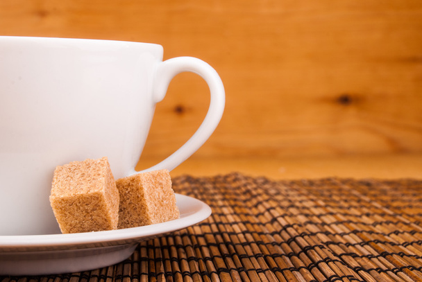 coffe on table with brown sugar - Foto, imagen