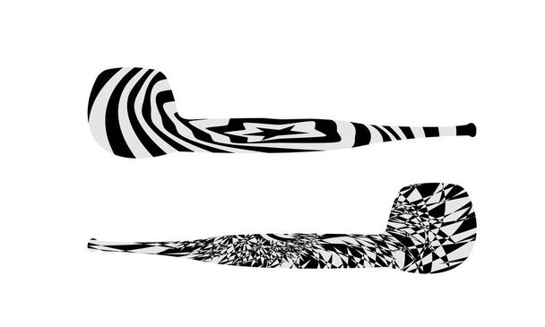 ілюстрація курильних труб з абстрактними ребристими гіпнотичними візерунками в стилі поп-арту
 - Вектор, зображення