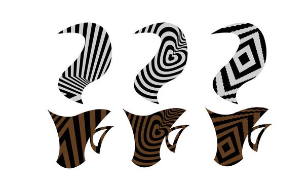 ілюстрація чашок кави з абстрактними ребристими гіпнотичними візерунками в стилі поп-арту
 - Вектор, зображення