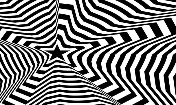 Чорно-білий абстрактний ребристий фон в стилі поп-арту, шпалери з концепцією гіпнотичного творчого дизайну
  - Вектор, зображення