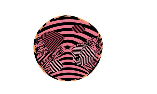 Illustration von Salami mit abstrakten gerippten hypnotischen Mustern im Stil der Pop-Art - Vektor, Bild