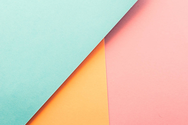 abstract gekleurd papier achtergrond geometrisch pastel toon behang - Foto, afbeelding