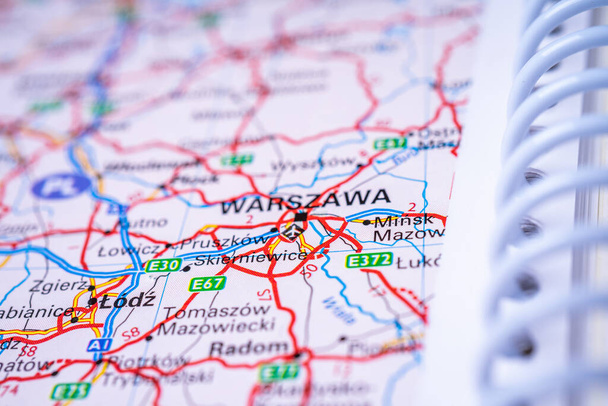 Varsó az európai térképen - Fotó, kép