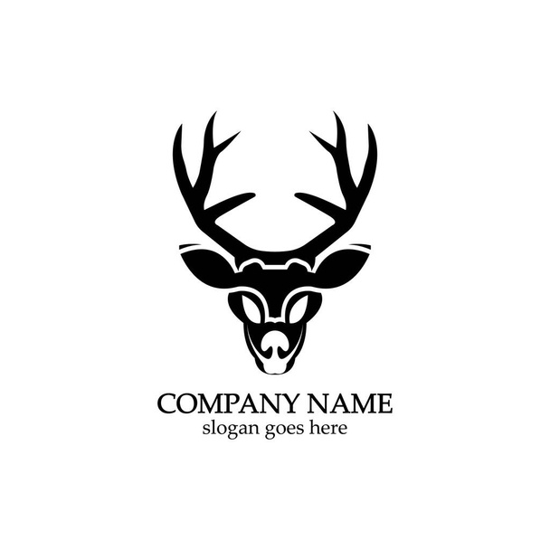 Дизайн векторной иконки логотипа головы оленя - Вектор,изображение