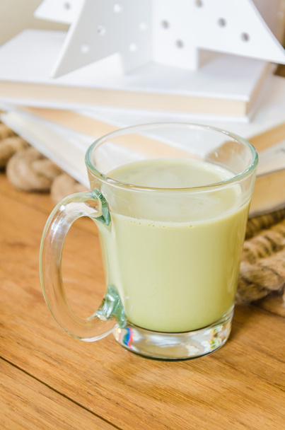 Zielona herbata latte - Zdjęcie, obraz