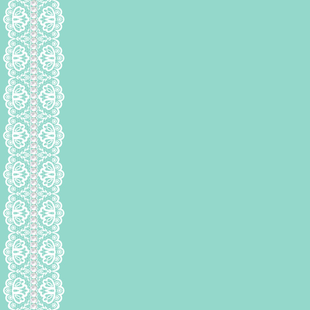 lace ribbon and pearls - Вектор,изображение