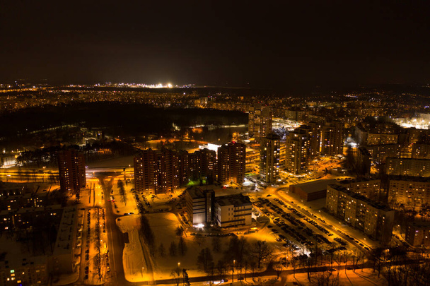 Aerial view of Riga at night - Photo, Image