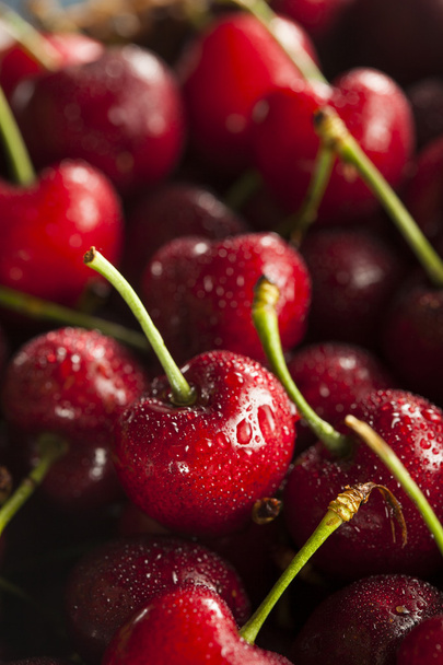 Raw Organic Red Cherries - 写真・画像