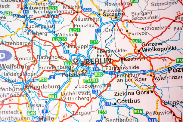 Berlin na mapie Europy - Zdjęcie, obraz