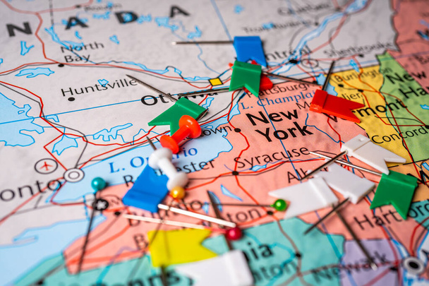 Nueva York en el mapa de EE.UU. - Foto, Imagen