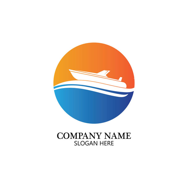Modèle de logo de bateau, conception d'icône de bateau, vecteur d'élément d'illustration - Vecteur, image