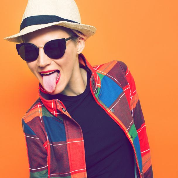 stylish portrait of a hipster girl - Foto, imagen