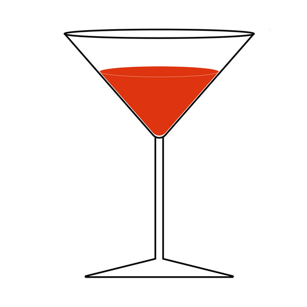 Graafinen kuva punainen täytetty cocktail lasi kuvake käytettäväksi logo tai web sisustus - Valokuva, kuva